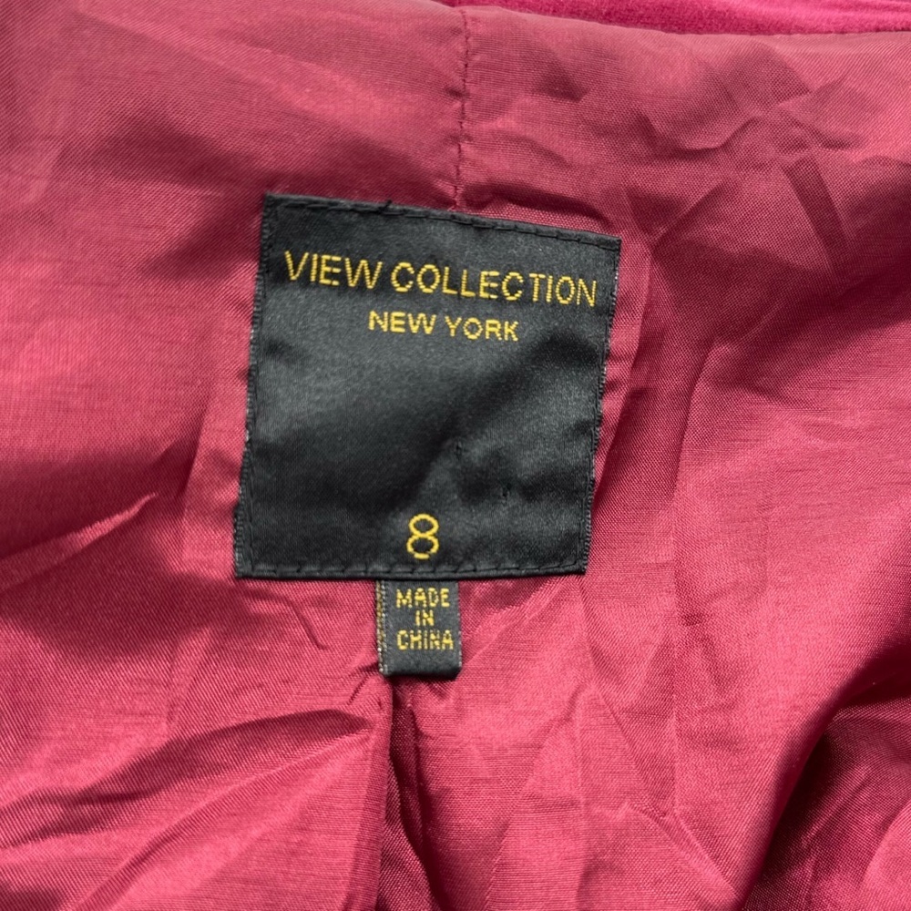 đź’ĄVintage VIEW COLLECTION NEW YORK Velour Red / Burgundy Blazer Size: M - Picture 4 of 6